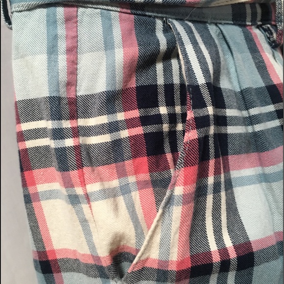 *Princess Highway*cotton plaid trousers in soft blue tones & a light pink stripe - Picture 5 of 9